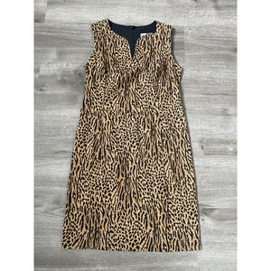 Vintage Robbie Bee Sheath Leopard Animal Print Sleeveless Stretchy Dress Size 6
